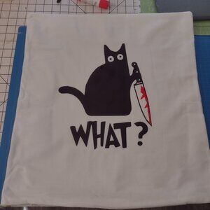 Black cat, Halloween, Gothic Microfiber pillow case New